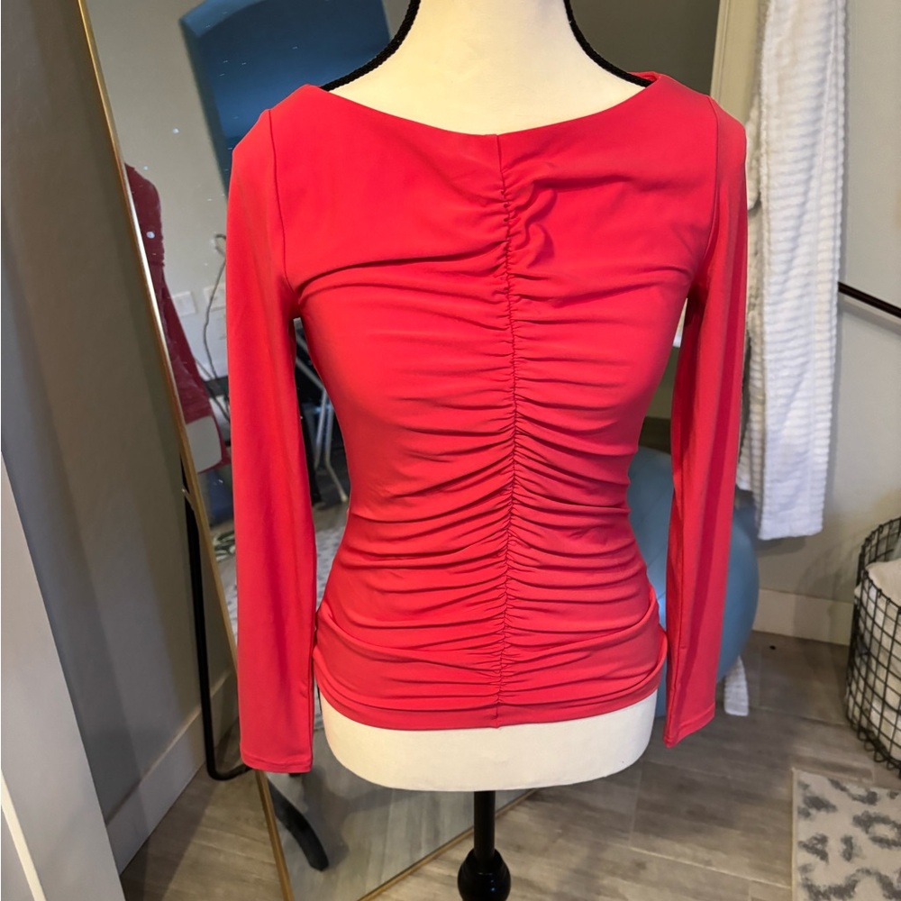 J. Crew pink ruched top